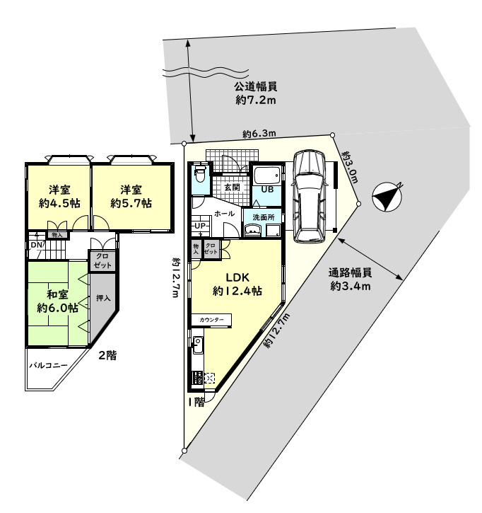 明石市大久保町松陰戸建の間取り