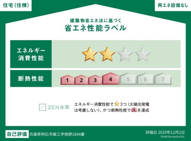【外観】 | 仮）藤江新築アパートA棟 | 省エネ性能ラベル