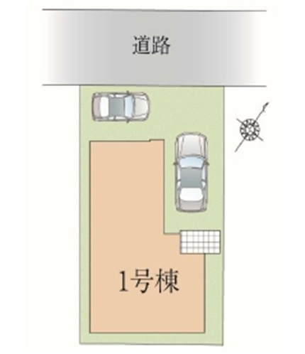 東村山市青葉町2丁目・全1棟　新築一戸建の区画図|駐車2台可能です。(車種制限あり)