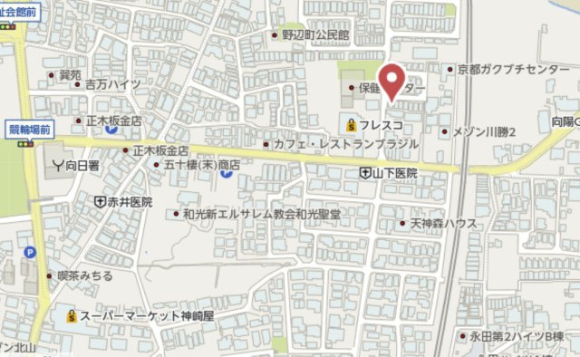 向日市寺戸町東野辺　中古戸建の地図
