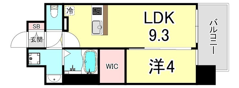 エスライズ神戸三宮山手通壱番館の間取り