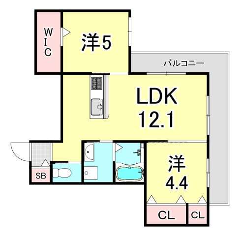 プリーマ甲風園の間取り