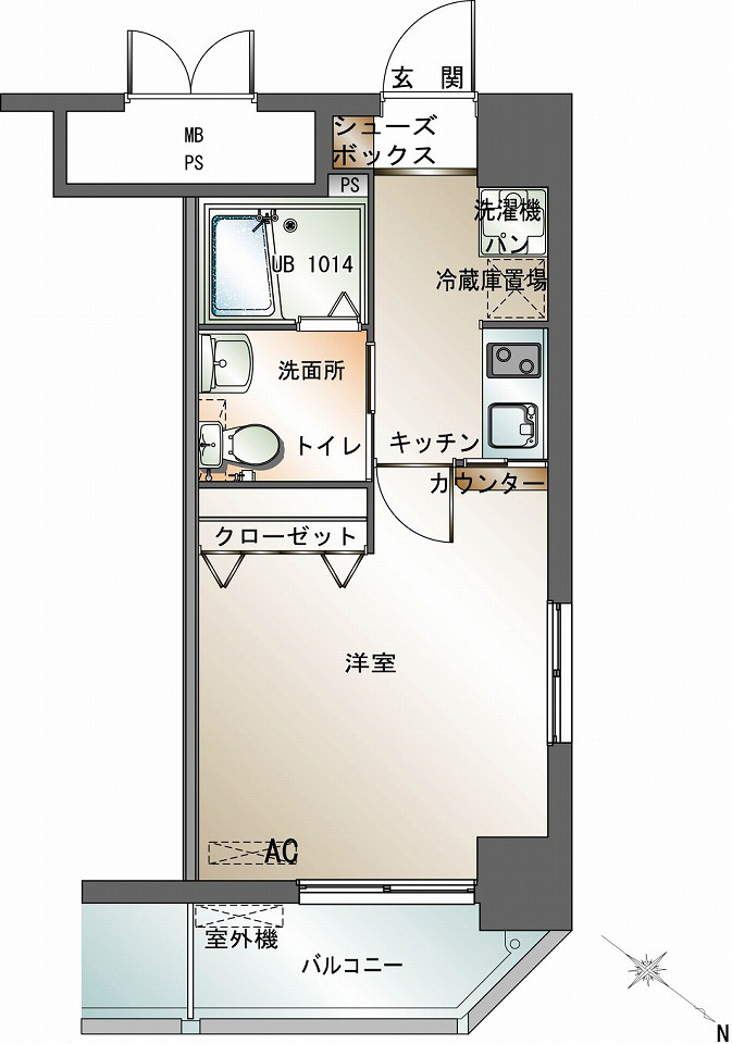 エンクレスト渡辺通の間取り