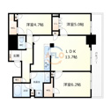 【間取り】 | ローレルタワー堺筋本町　間取り
