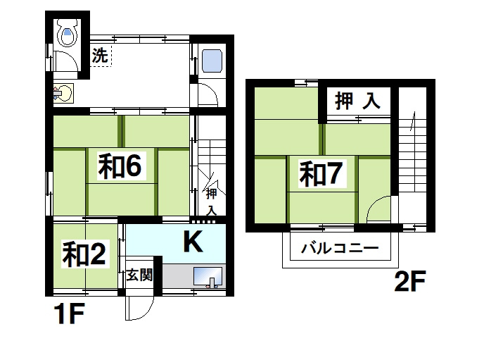 北袋町貸家の間取り