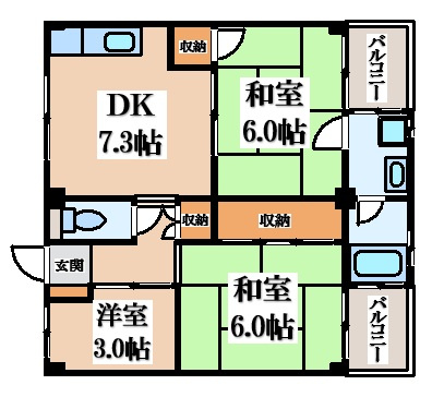 【間取り】 | ビレッジハウス私部