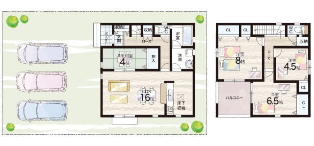西脇市西脇　第12期　新築一戸建ての間取り|1号地