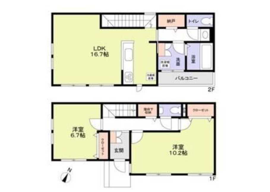 世田谷区深沢7丁目戸建て北棟　駐車場無料　敷金0　築浅の間取り