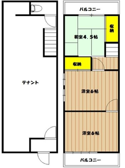 松原市天美東　貸店舗の間取り