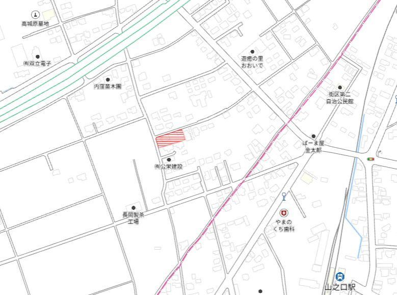 都城市高城町大井手の売地の土地図