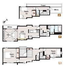 茅ヶ崎市中海岸　新築戸建　全３棟の間取り|北西向き　３LDK