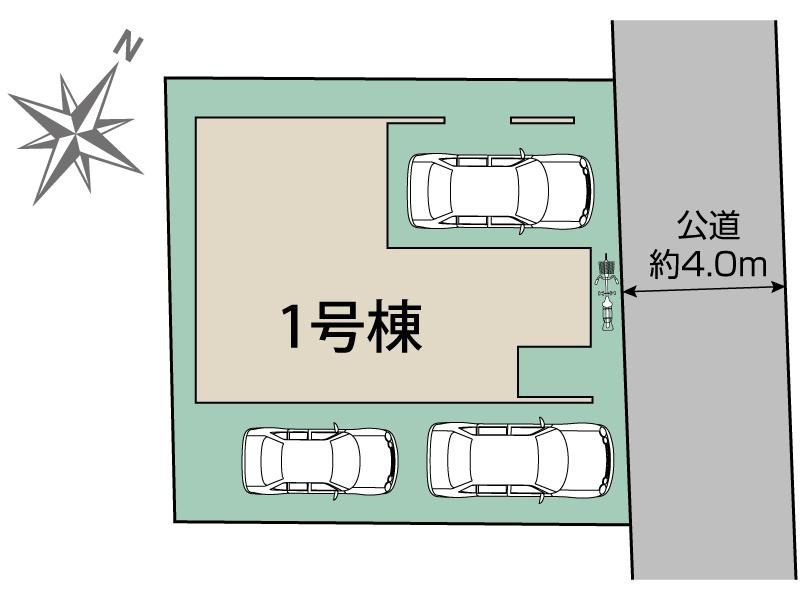 【同施工物件ご案内可能】知多市寺本新町2丁目　全1棟の区画図|全体区画数｜全1棟
◆駐車3台可能！(但し、車種による)
◎まずは、お気軽にお問い合わせください。現地を案内しながら周辺環境も見て頂けます。