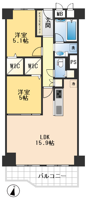 杉谷パークマンションの間取り