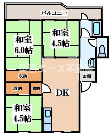 【間取り】 | 茨木郡山B団地