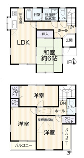 【間取り】 | 東村山市久米川町2丁目 | 4LDK／土地面積:103.43ｍ2／建物面積:78.96ｍ2