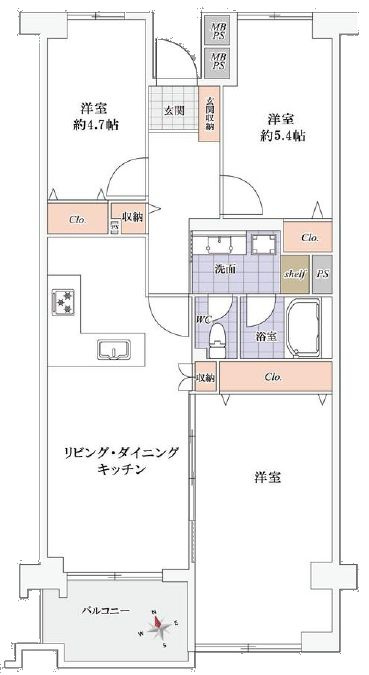 東陽町公園ハイツ壱番館の間取り|９階部分・南向きにつきまして日当たり・通風・眺望良好。新規リノベーションマンション。