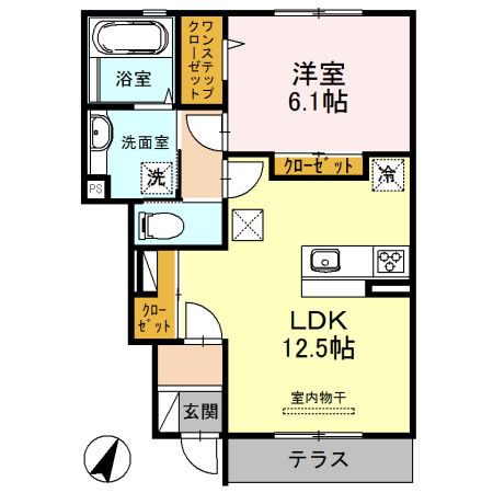 ロイヤルタウン篠山口Ａの間取り