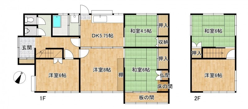 松山町一戸建の間取り