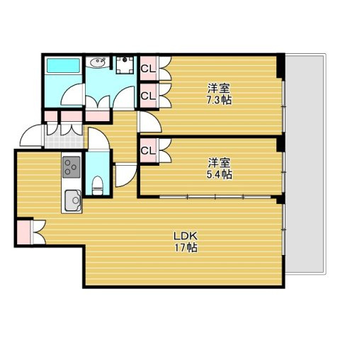 グランドメゾン新梅田　ＴＨＥ　ＣＬＵＢ　ＲＥＳＩＤＥＮＣＥの間取り