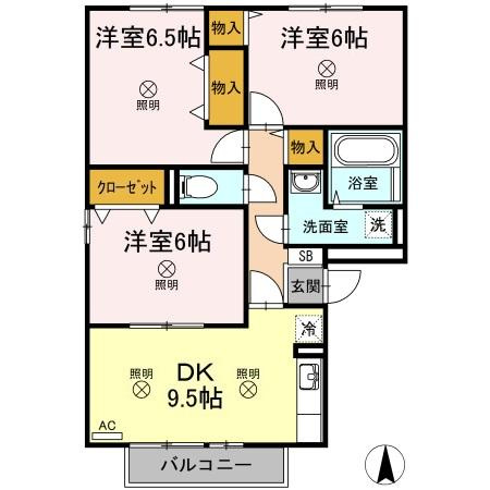 【間取り】 | セジュール今 C棟
