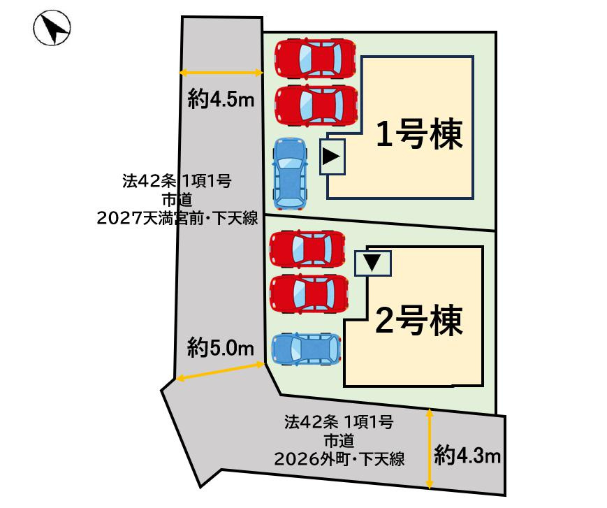 鳥栖市田代外町の新築一戸建の区画図