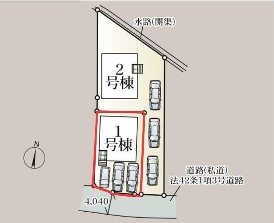 古国府第3-1号棟の区画図|全体区画図です。図面と現況が異なる場合は現況を優先させていただきます。