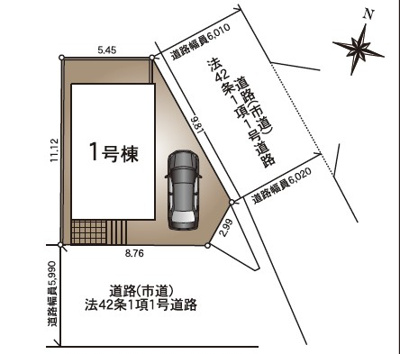 【区画図】 | 武3丁目　新築戸建　9-1