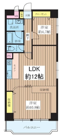 【間取り】 | ネオハイツ第２新大阪 | 東南角部屋・オーナーチェンジ物件
