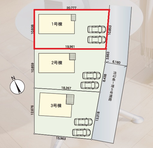 Cradlegarden　 東海村東海　第6　1の前面道路含む現地写真|敷地面積ゆったり約66坪。並列駐車可能です。気になる他の物件と合わせての現地ご案内も可能です。お気軽にお問い合わせください。

