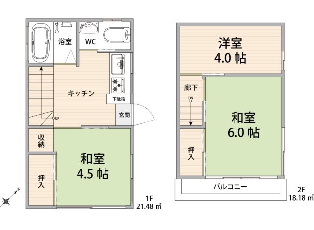 【間取り】 | 志木市本町2丁目　中古一戸建住宅　(丸井志木店) | 【間取図】
3K
土地面積：79.26㎡
建物面積：39.66㎡
※増築未登記部分有