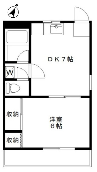 チェリーハイツ　ペット相談　2人入居可　最上階の間取り