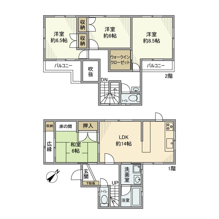 東菅野戸建の間取り