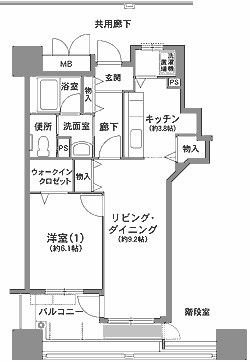 大阪市中央区安土町３丁目の賃貸マンションの間取り