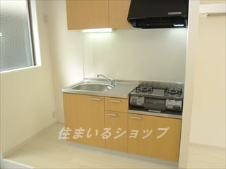リヴィエール口田Ⅱのキッチン|２口ガスコンロ付き