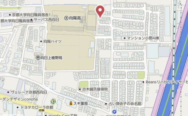 向日市上植野町持丸　中古戸建の地図