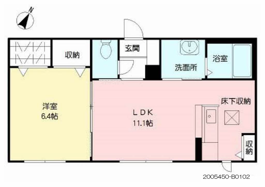 熊本市東区御領６丁目のアパートの間取り
