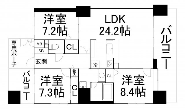 【間取り】 | エグゼタワー道修町