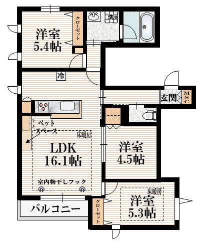 （仮称）宮前４丁目メゾンの間取り