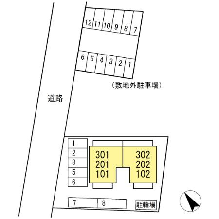オリヴィエ東川口の区画図