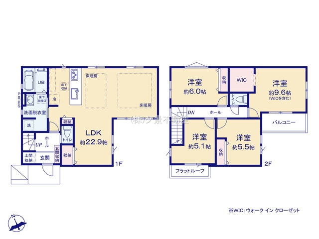《仲介手数料無料》越谷市谷中町１丁目99-6新築一戸建てKEIAI GRACEの間取り