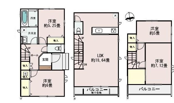 府中市西府町3丁目　南武線　西府駅　新築戸建の間取り