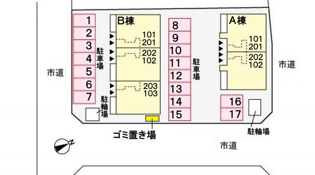 ラルーチェ Aの区画図