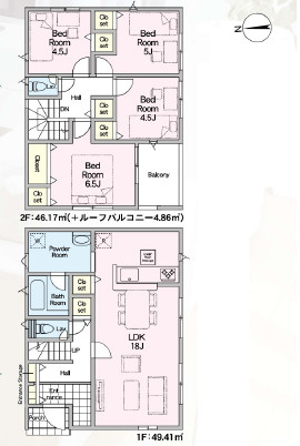 平塚市寺田縄第17　新築戸建　全2棟2号棟