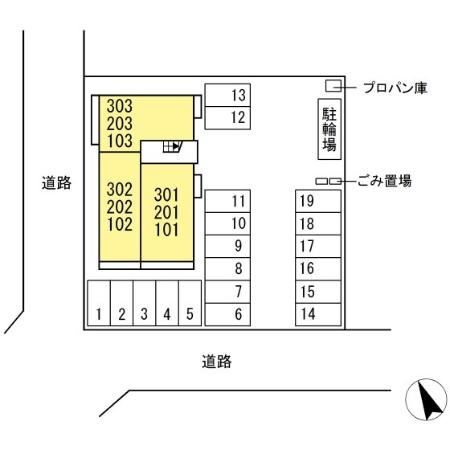 ソレアード東川口の区画図