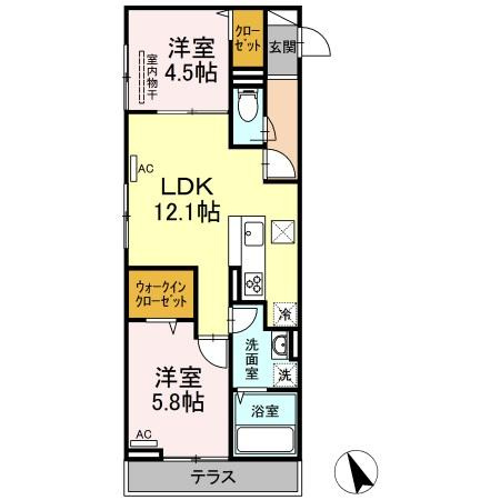 ソレアード東川口の間取り