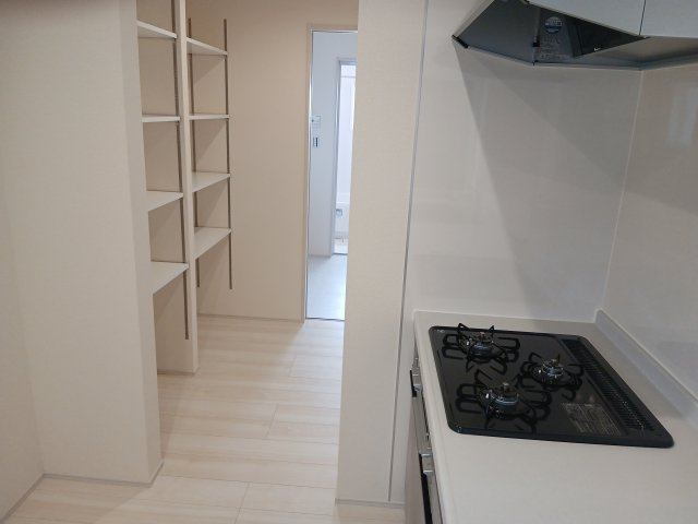 リーブルガーデン．S　深谷稲荷町北第３　の収納|２号棟現地キッチン脇パントリー（2026年07月31日）撮影