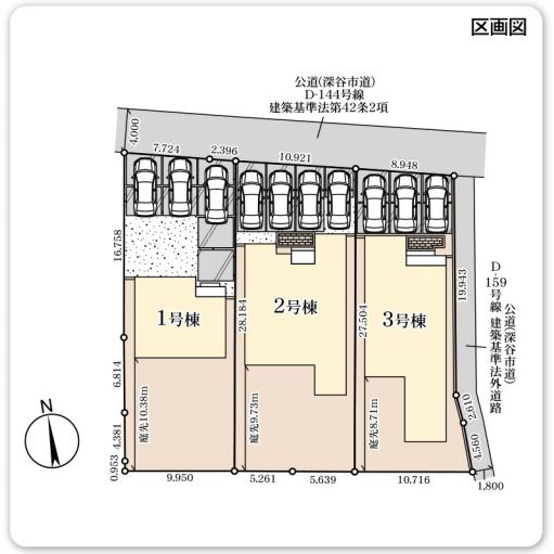 リーブルガーデン．S　深谷稲荷町北第３　の区画図|現地区画図