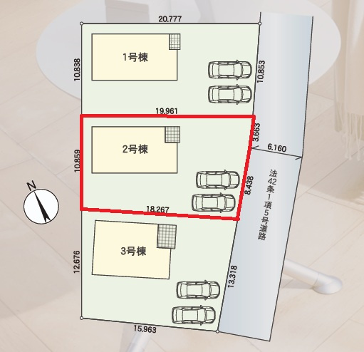 Cradlegarden　 東海村東海　第6　2の前面道路含む現地写真|敷地面積ゆったり約66坪。並列駐車可能です。気になる他の物件と合わせての現地ご案内も可能です。お気軽にお問い合わせください。

