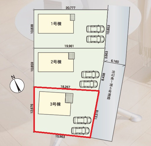 Cradlegarden　 東海村東海　第6　3の前面道路含む現地写真|敷地面積ゆったり約66坪。並列駐車可能です。気になる他の物件と合わせての現地ご案内も可能です。お気軽にお問い合わせください。

