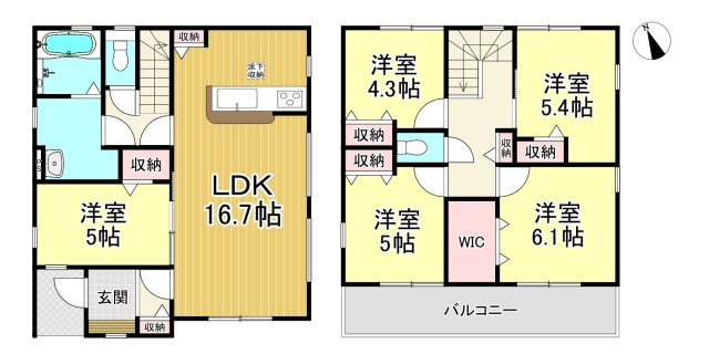 常滑市大野町7丁目　全1棟の間取り|5LDK+WIC☆